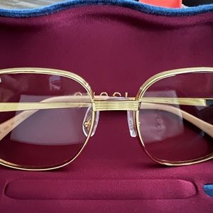 Authentic Gucci Gold Glasses Size 55